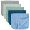 MIGIOL Baby Burp Cloths 100 Cotton Newborn Muslin Burp Cloths 10x20 inches Baby Essentials Blue & Green 5-Pack