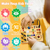 Busy Board with LED Light Switches, Montessori Toys for 1 2 3 Years Old, Toddlers Wooden Toy Sensory Activity Board,