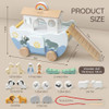Joyreal Wooden Noahs Ark Toy for 1 Year Old Baby Boy and Girl Baptism Gift