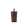 HydroJug Everyday Tumbler 14 oz, Ceramic-Lined Straw Cup, Brown Leopard