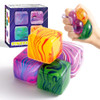 4 Pack Squishy Fidget Toys Stress Cube Bulk, Squishies Slow Rising Stress Balls for Adults Kids, Sensory Fidget Toys