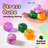 4 Pack Squishy Fidget Toys Stress Cube Bulk, Squishies Slow Rising Stress Balls for Adults Kids, Sensory Fidget Toys