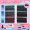 Lash Clusters Kit 708Pcs Individual Cluster Lash Extensions Kit 30D+40D+50D+60D+80D+100D Wispy Eyelash Clusters with