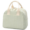 LOVELYWIND Lunch Box for Women, Insulated Lunch Bag, Green Stripe Tote