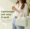 LOVELYWIND Lunch Box for Women, Insulated Lunch Bag, Green Stripe Tote