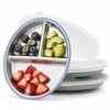 Bakpoco Stainless Steel Suction Plates with Lids for Toddlers & Babies, 9 Divided Kids Plates for 18M-5Y, Kid Growth