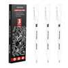 GETHPEN White Gel Pens, 0.6/0.8/1.0mm Fine Point White Pens Set, 3 Pack