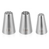 3 Pcs Grass Piping Tips, Stainless Steel DIY Piping Icing Nozzle Tool for Cake Decorating Frosting Grass, Hair, Fur on