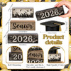 CroBlissful 4 Pcs Senior 2026 Graduation Table Decorations graduation Tiered Tray Decorations Class of 2026 Wooden
