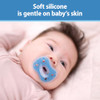 Dr. Brown's Advantage One-Piece Silicone Baby Pacifier, Fully Symmetrical Soother, Blue/Light Blue/Gray, 0-6m, BPA