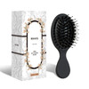 Mini Hair Brush, Travel Small Boar Bristle Hair Brush for Women Kid, Black
