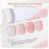 GAOY Sheer Pink Nude Gel Nail Polish, 16ml Jelly Neutral Peach Translucent Color 1355 UV Light Cure Gel Polish for