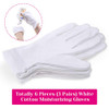 Moisturizing Gloves for Dry Hands Overnight, Selizo 3 Pairs 100 Percent White Cotton Gloves for Women Eczema, Hand