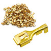 BAOMAIN 100-Pack 6.3mm 1/4" Female Spade Connector Non-Insulated Terminals