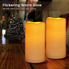 Battery Operated Flameless Flickering LED Pillar Candle Plastic 2pack Ivory