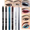 evpct 6Pcs White Glitter Eyeliner Pencils Set delineadores de colores para ojos lapiz negro a prueba de agua Black