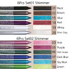 evpct 6Pcs White Glitter Eyeliner Pencils Set delineadores de colores para ojos lapiz negro a prueba de agua Black