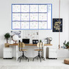 Large Dry Erase Calendar - Undated Wall Calendar Dry Erase, 58" x 37", 12-Month Dry Erase Calendar with 10 Round