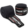 Meister Junior 108" Elastic Cotton Hand Wraps for MMA & Boxing (Pair) - Black