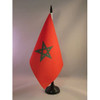 Morocco Table Flag 5'' x 8'' - Moroccan Desk Flag 21 x 14 cm - Black plastic stick and base - AZ FLAG