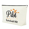 Mxrymvu Flight School Gifts Pilot Makeup Bag Flight Attendant Gifts for Women New Pilots Graduation Gift Cosmetic Bag