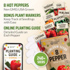 Rooted Acre 8 Varieties Hot Peppers  240 Heirloom Seeds, High Germination  Includes Ghost JalapeÃ±o, Serrano,