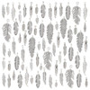 PH PandaHall 84pcs 14 Styles Feather Charms Pendant, 12~40mm Antique Silver