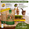 Cat Grass Seeds Mix - 5,200 Non-GMO Heirloom Seeds for Cats & Pets, 4 oz Pack for Growing Fresh Barley, Oat, Rye &