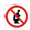 dealzEpic - No Squatting on the Toilet Sign - Self Adhesive Peel and Stick Safety Warning Waterproof Vinyl Decal -