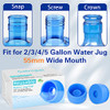 Gofriipai 3 and 5 Gallon Water Jug Cap, Silicone Reusable Replacement Cap, Non Spill Bottle Caps for 55mm Bottle Water