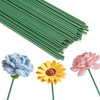 Green Floral Wire Stems for Crafts, Crochet Pipe Cleaner Flower, 100PCS