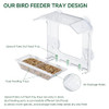JICYOUP Window Bird Feeder with 4 Extra Strong Suction Cups (2.5 Inch)