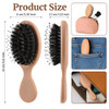 KFHENSOMR 2 Pack Travel Hair Brush Mini Boar Bristle Hairbrush Portable Compact HairBrush Pocket Travel Size Small