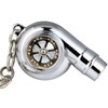 maycom Creative Spinning New Chrome Polished Silver Turbo Turbocharger Keychain Key Chain Ring Keyring Keyfob,make