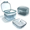Denture Bath Box , Denture Case,Retainer cup,Three-Layer Separation Retainer Case, Denture Cup , Mouth Guards