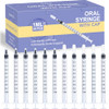 50 Pcs 1ml Syringes with Caps Oral Dispenser Individually Sterile Warpped for Medicine Dropper, Colostrum Collect