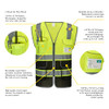 COOLJOB 9 Pockets Reflective Mesh Safety Vest for Men, Hi-vis Work Vest for Construction, Class 2 ANSI Standard,