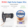 Copper Wire 99.95% Pure  14 Gauge 1.6mm  26 Feet, 5.3 Ounce Spool  C11000 Soft Copper Wire Craft Wire for