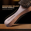 DEBETOOL Natural Walnut Wood Men's Hair Brush with Stiff Boar Bristle