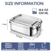 E-far Stainless Steel Bento Box, Mini 550ml Metal Lunch Box for Travel Work