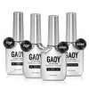 GAOY 16ml 4 Pcs Glassy Gel Top Coat and Base Coat Set, No Wipe Foundation Combination for UV Light Cure Nail Polish
