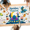 Gatherfun Ramadan Activity Poster & Home Decor - 31.5 x 72 Coloring Banner/Table Cover for Eid Mubarak Decoration, for