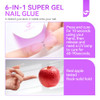 Gelike EC 6 in 1 Nail Glue Gel: 2 Pcs Gel Nail Glue for Press on Nails