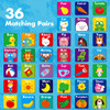 Hebayy Memory Matching Game, 72 PCS First Words Matching Cards for Toddlers 36 Pairs Memory Cards Educational Toys for
