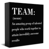 HTBIG Inspirational Team Noun Office Decor Desk Decor Wooden Box Sign Rustic Black Wood Block Plaque Box Sign for Home