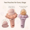 Moonkie Baby Fruit Feeder for Self-Feeding: Controlled Flow Design with 2 Pouches for Safe First Foods - BPA Free