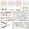 Phinicco Bangle Bracelets Making Kit 317 Pcs Charm Bracelet Making Kit with Expandable Bangles, Colorful Charms, Jump