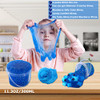Premade Blueberry Blue Jelly Cube Glimmer Crunchy Crystal Slime, Includes 6 Sets of Add-ins, Sensory and Tactile