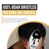 The Cut Buddy Nick Wavy Collection 360 Wave Brush, Medium-Soft Boar Bristles for Drag, Crown Detailing, Beard and