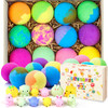 Bath Bombs for Kids with Toys Inside for Girls Boys - Surprise Bubble Bath Fizzies Vegan Essential Oil Spa Bath Fizz Balls Kit Dry Skin Moisturize, H